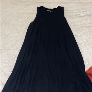 Black suede shift dress